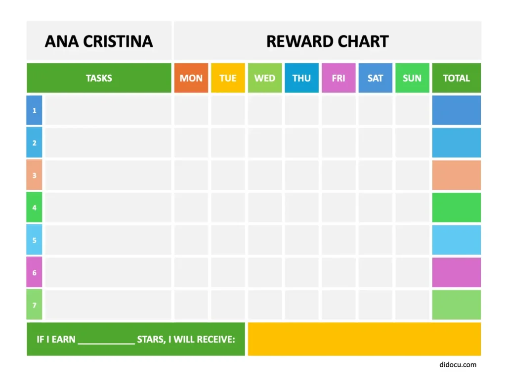 Sample Reward Chart for Kids—FREE to Print